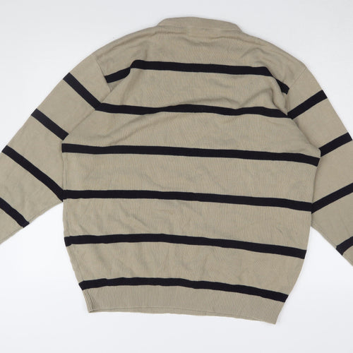 Matinee Men's Beige Striped Pullover Jumper L