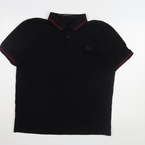 Fred Perry Men's Black XL Polo Shirt with Logo