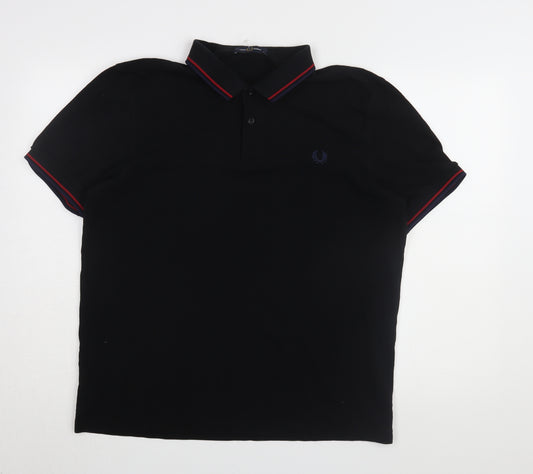 Fred Perry Men's Black XL Polo Shirt with Logo