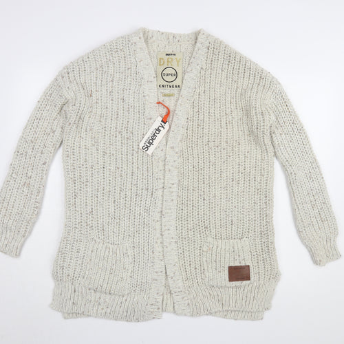 Superdry Women's Beige Cardigan XS Heavyweight Knit