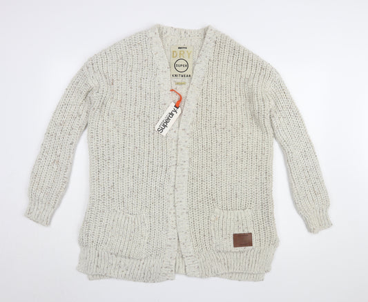 Superdry Women's Beige Cardigan XS Heavyweight Knit