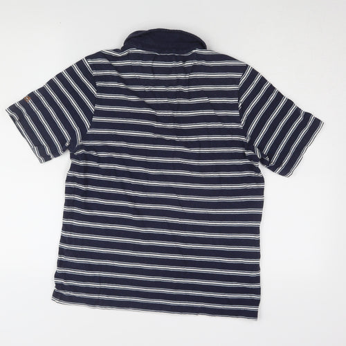 Craghoppers Men's Striped Blue Polo Shirt Size M