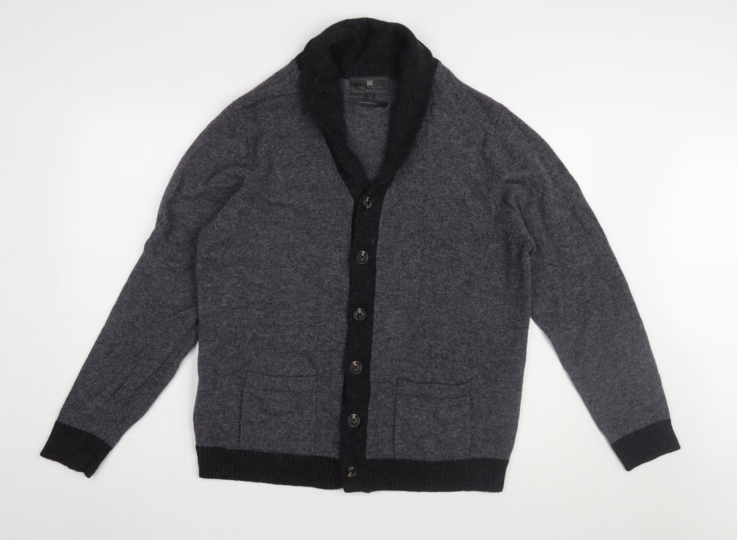 Marks and Spencer Men’s Grey Wool Cardigan L