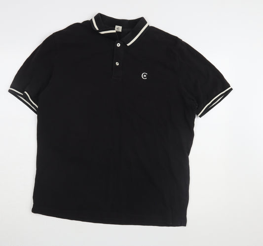 Cerruti Men's Black Polo Shirt XL Regular Fit