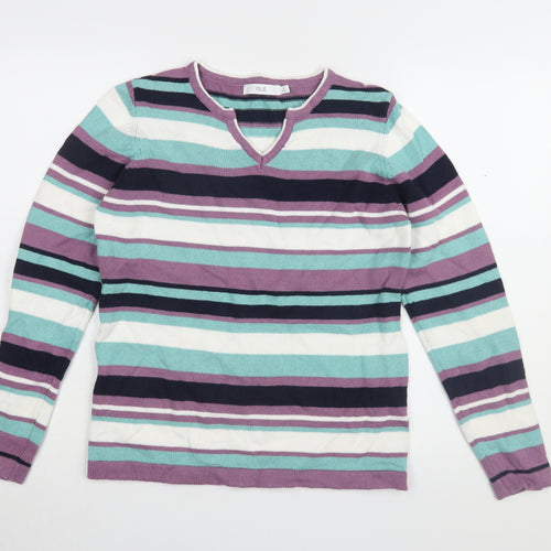 ISLE Women's Multicoloured Striped Jumper - Size S