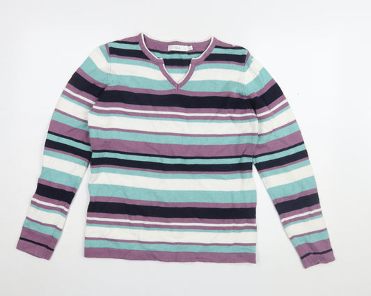 ISLE Women's Multicoloured Striped Jumper - Size S