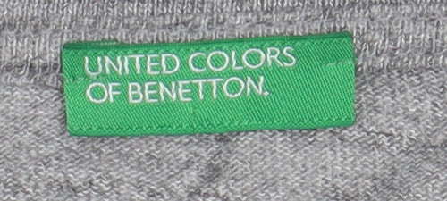 Benetton Women's Grey Long Sleeve T-Shirt, Size S