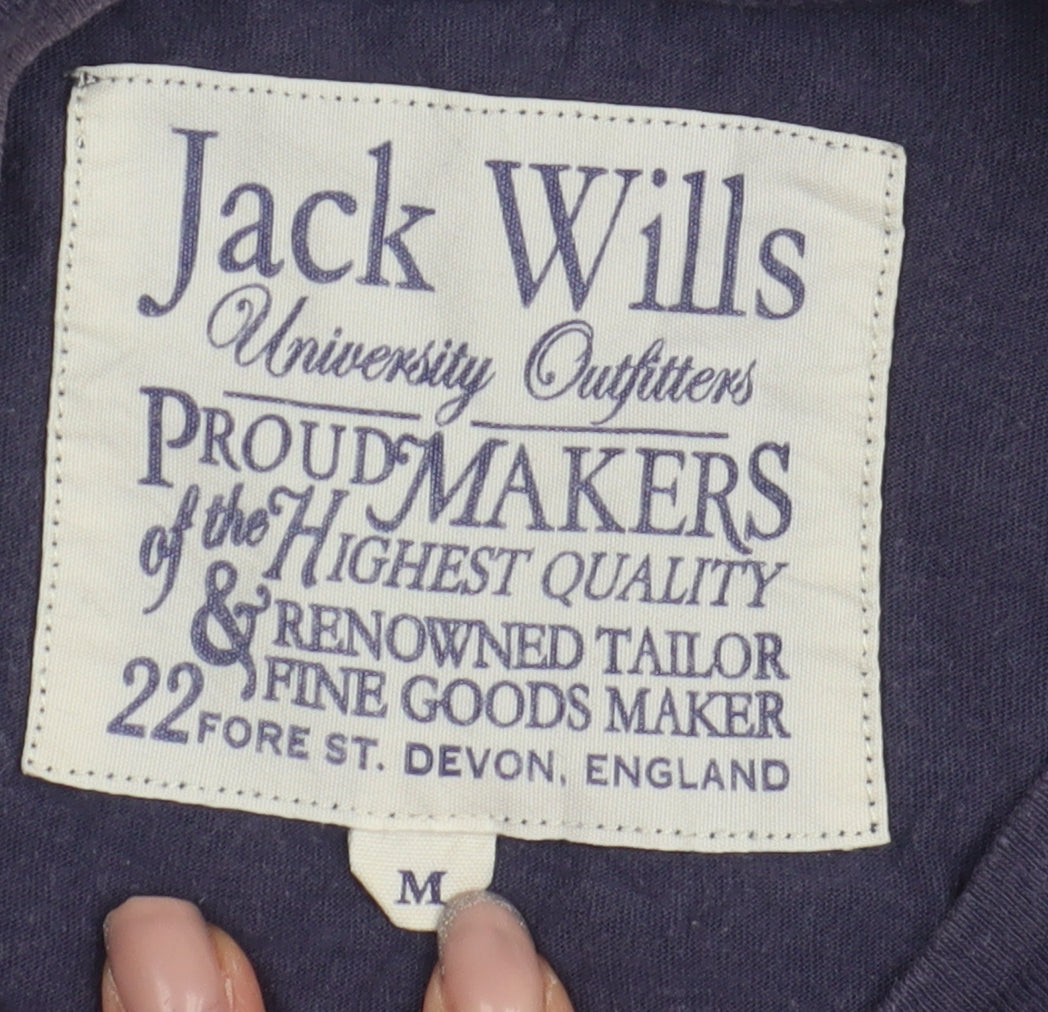 Jack Wills Men's Blue College T-Shirt - Size M