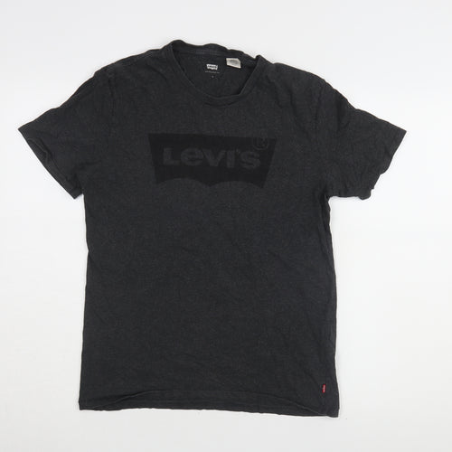 Levi's Men's Black Cotton Logo T-Shirt, Size S, Regular Fit