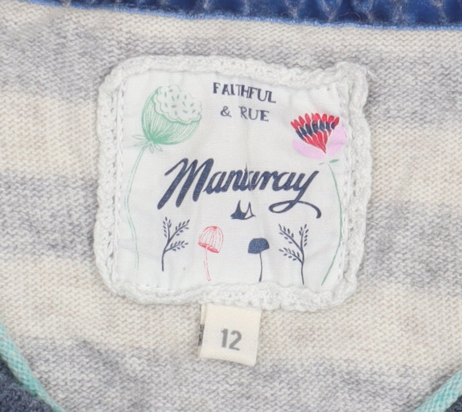 Mantaray Women's Multicoloured Striped Jumper Size 12