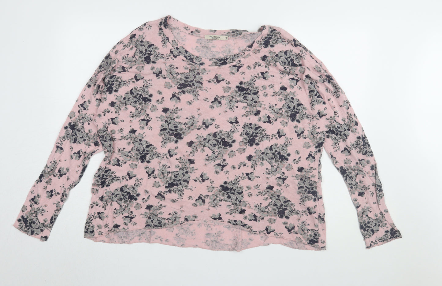 Viola Borghi Women’s Pink Floral Pullover Jumper M