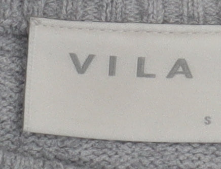 Vila Women's Grey Crew Neck Pullover Jumper Size S