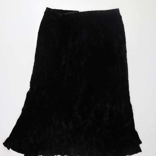 Gold by Michael H Women's Black Velvet Midi Skirt Size 18