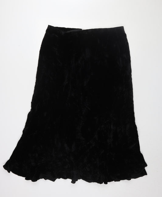 Gold by Michael H Women's Black Velvet Midi Skirt Size 18