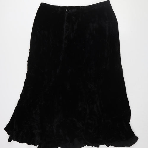 Gold by Michael H Women's Black Velvet Midi Skirt Size 18