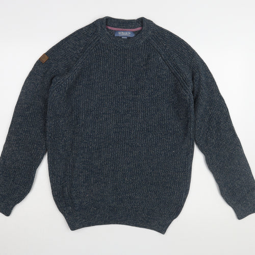 Quba & Co Men's Blue Medium Knit Pullover Jumper