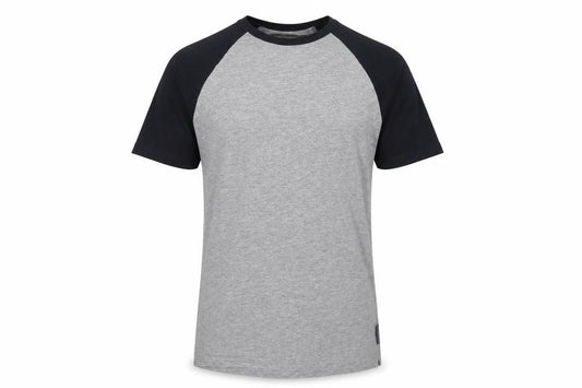 Front view of French Connection women’s grey colourblock t-shirt, size UK 13
