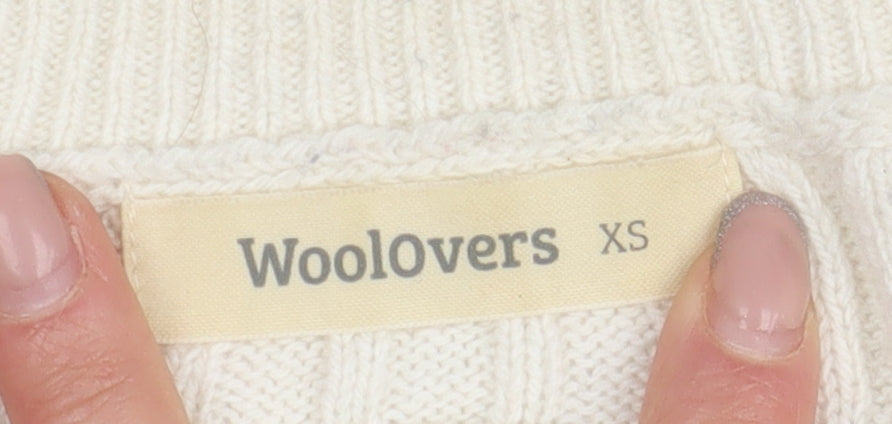 Woolovers Women's Ivory Blue Striped Jumper XS