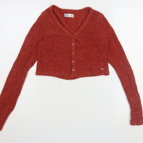 Hollister Women's Red XS Cardigan V-Neck Knit