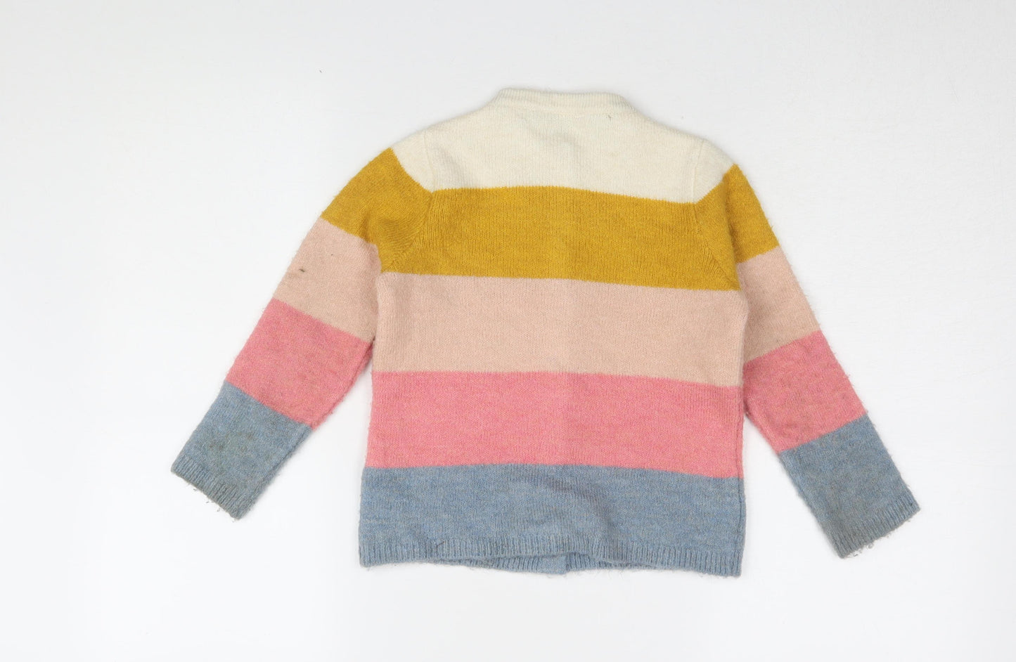 Marks & Spencer Girls Multicoloured Striped Cardigan 6-7 Years