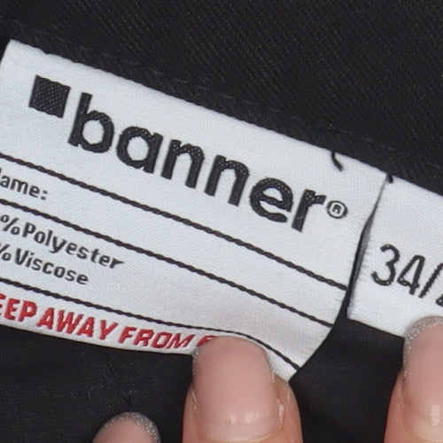 Banner Men's Black Dress Pants, Size 34, Workwear
