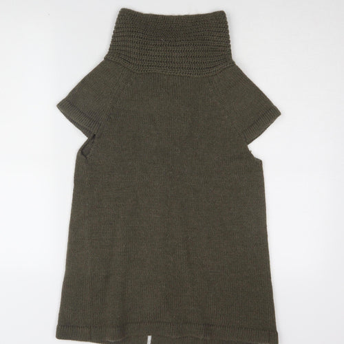 ONLY Women's Olive Knit Vest, Medium, Mock Neck