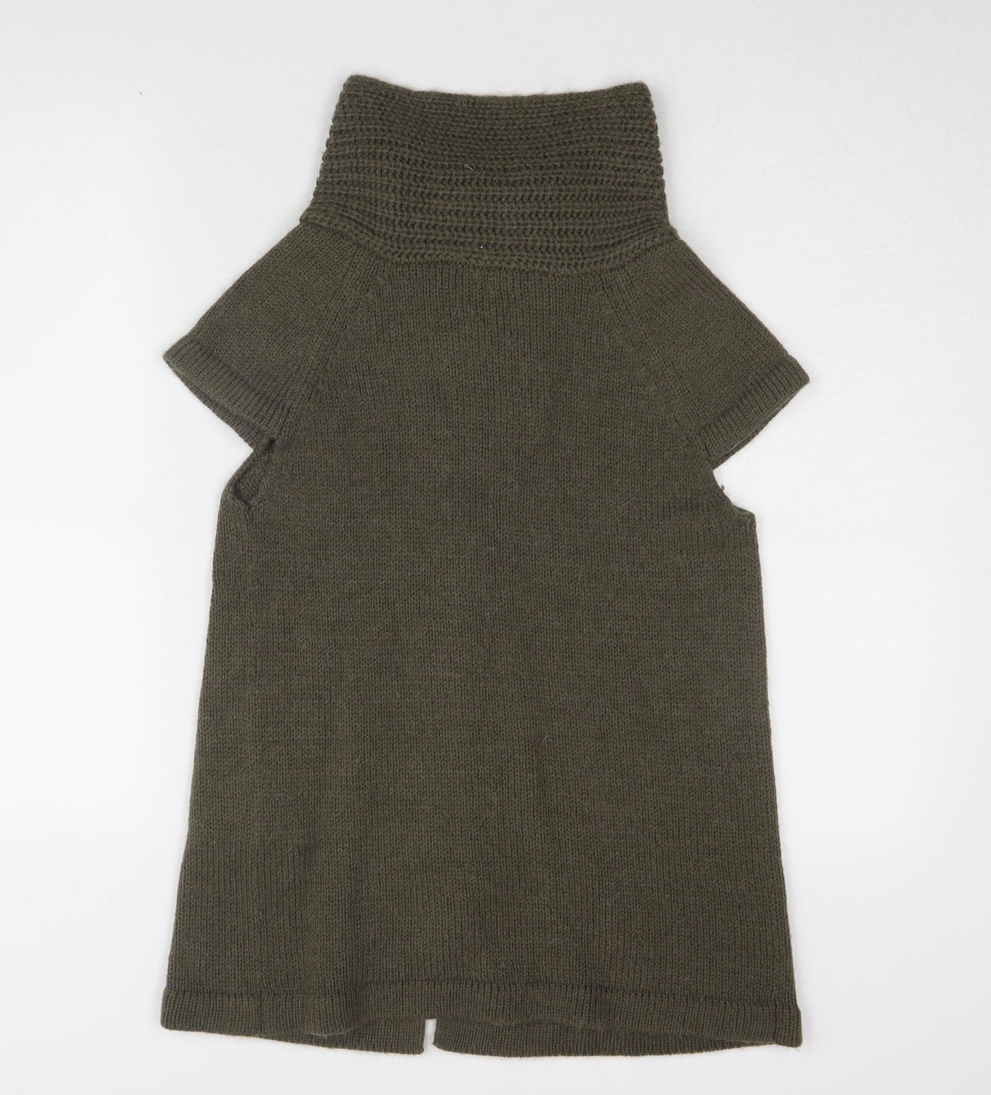 ONLY Women's Olive Knit Vest, Medium, Mock Neck