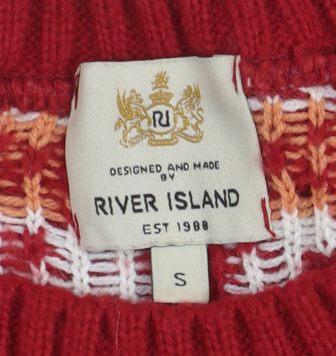 River Island Men's Red Christmas Jumper S, Chunky-Knit