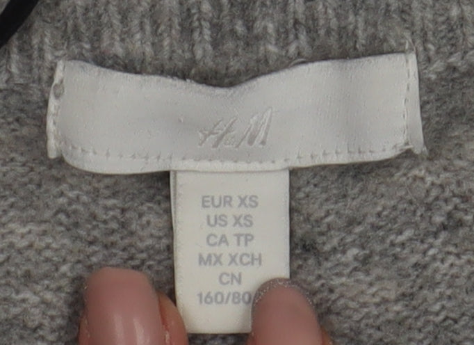 H&M Women's Grey XS Cardigan Long Sleeve Casual