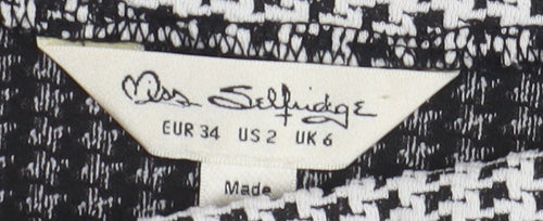 Miss Selfridge Women's Black Herringbone Pencil Skirt Size 6