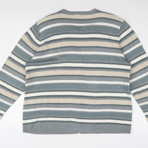 Alfred Dunner Women's Multicoloured Striped Cardigan M