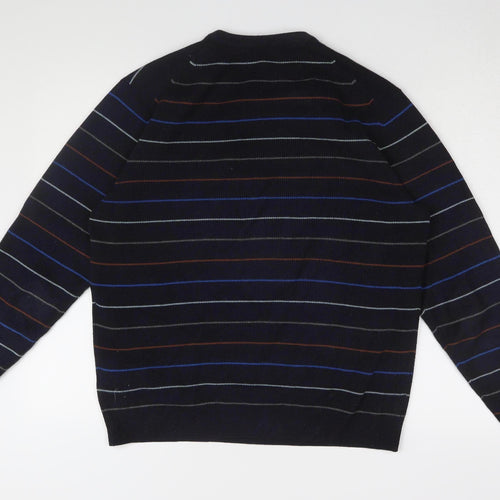 Marks and Spencer Men's Black Striped Pullover M