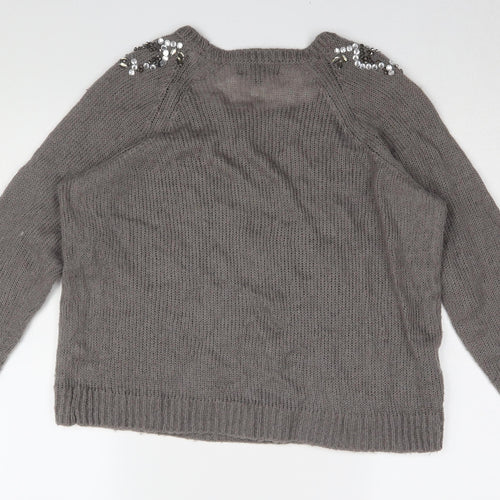 Next Women's Grey Jumper Size 16 Crew Neck Long Sleeve