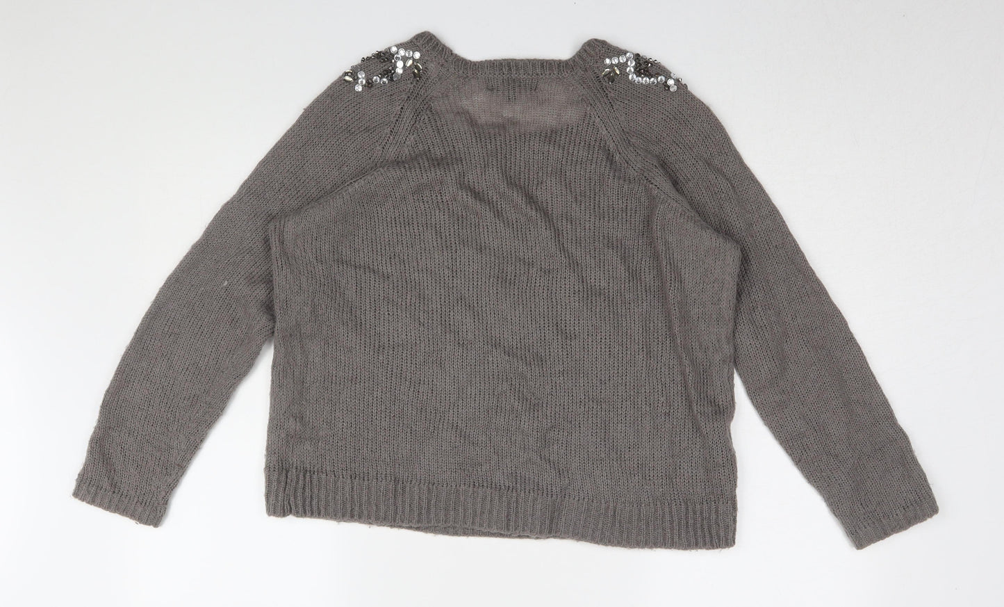 Next Women's Grey Jumper Size 16 Crew Neck Long Sleeve