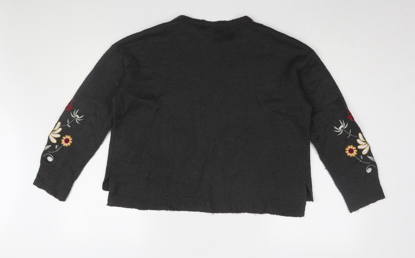 New Look Girls Black Embroidered Pullover Jumper, 14-15 Years