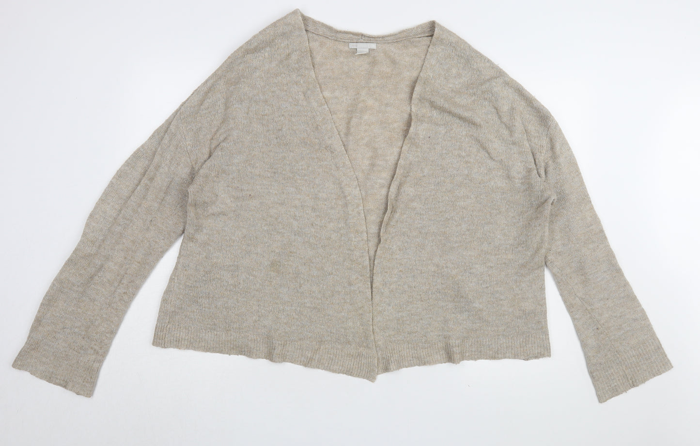 H&M Women's Beige Cardigan, M, V-Neck Knit Jumper