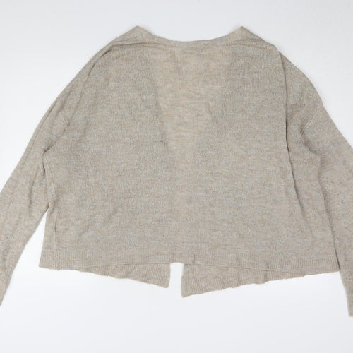 H&M Women's Beige Cardigan, M, V-Neck Knit Jumper