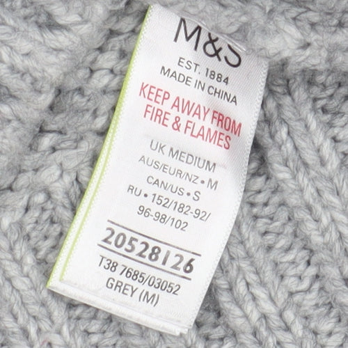 Marks and Spencer Women's Grey Cable-Knit Jumper M