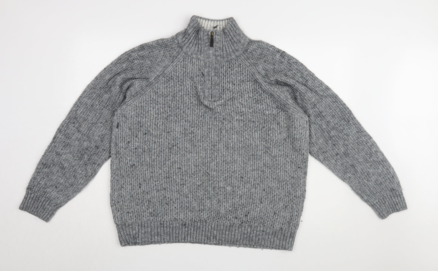 Marks and Spencer Mens Grey Chunky Knit Pullover L