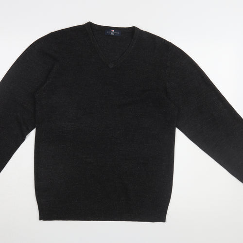 Marks and Spencer Men's Black V-Neck Jumper, Size S