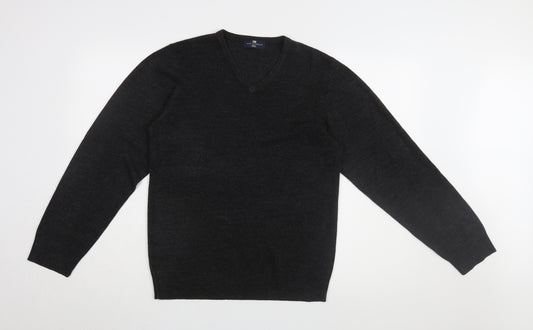 Marks and Spencer Men's Black V-Neck Jumper, Size S