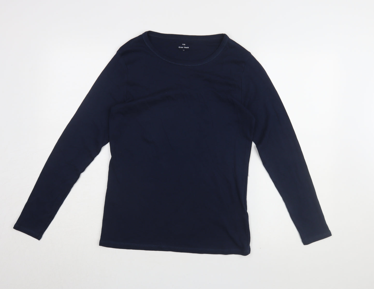 Marks and Spencer Women's Blue Long Sleeve T-Shirt UK 14