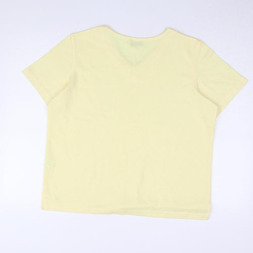 Bonmarché Women's Yellow Basic T-Shirt, Medium, V-Neck