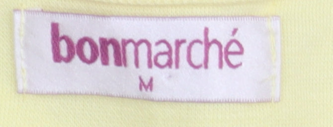 Bonmarché Women's Yellow Basic T-Shirt, Medium, V-Neck