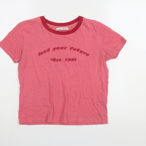 PULL&BEAR Girls Pink Ringer T-Shirt XS