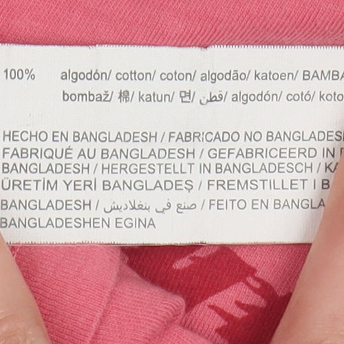 PULL&BEAR Girls Pink Ringer T-Shirt XS
