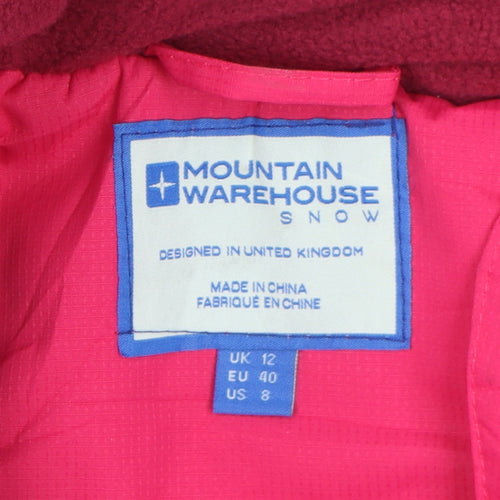 Mountain Warehouse Women's Pink Ski Jacket Size 12