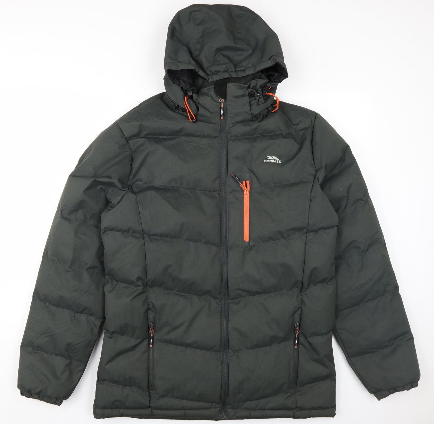 Trespass Men's Green Puffer Jacket M with Hood for Winter