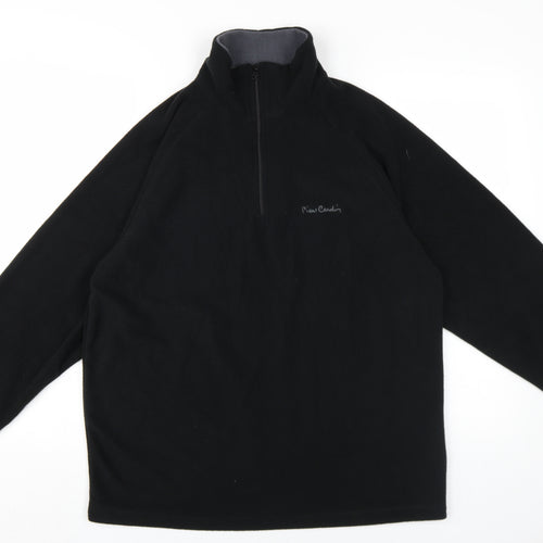 Pierre Cardin Men's Black 1/4 Zip Sweatshirt Size L