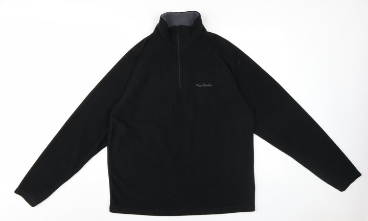 Pierre Cardin Men's Black 1/4 Zip Sweatshirt Size L